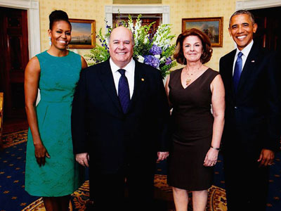 Michele Obama y el Presidente Barack Obama